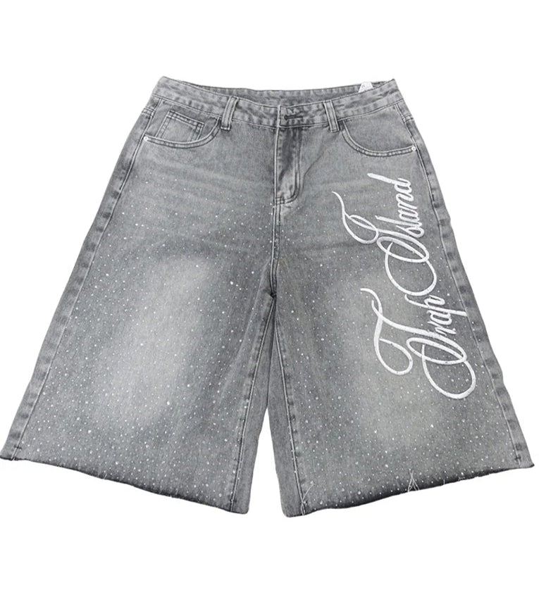 Gray Denim Shorts