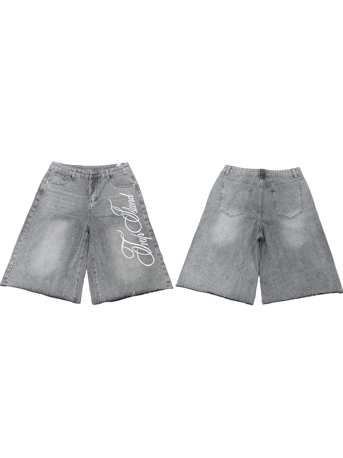 Gray Denim Shorts